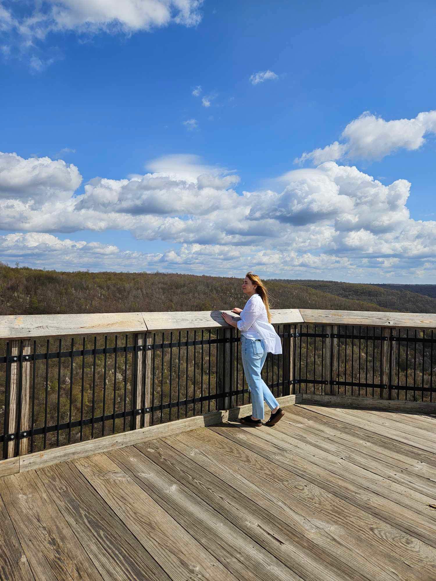 Woman standing on a viewing platform